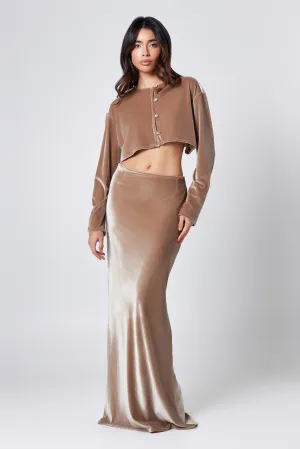 Mink Velvet Maxi Skirt