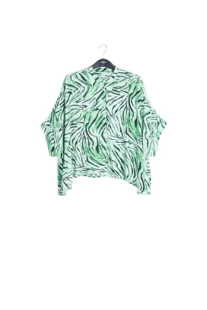 Mint green oversized top with tiger motif