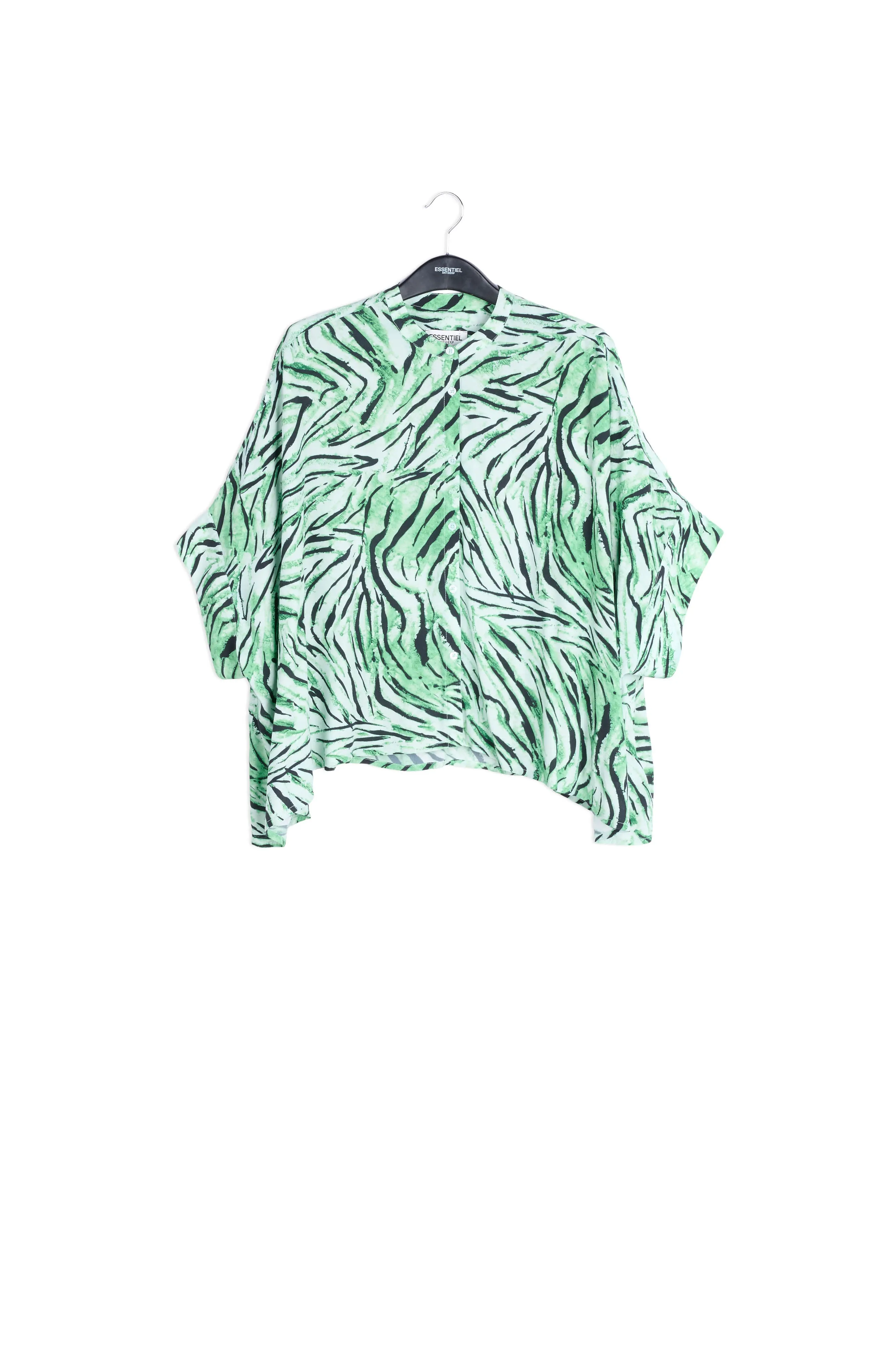 Mint green oversized top with tiger motif