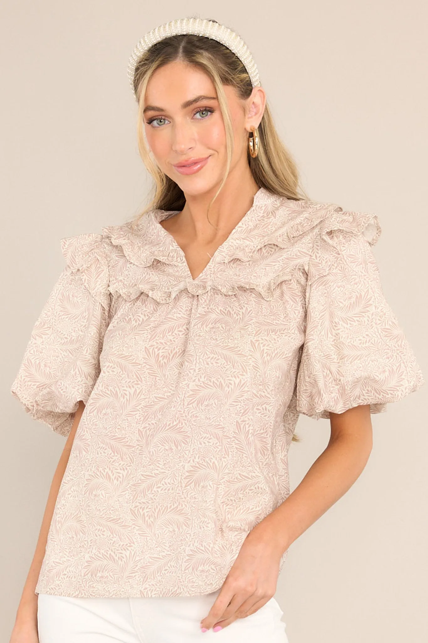 My Darling Days Taupe Print Top