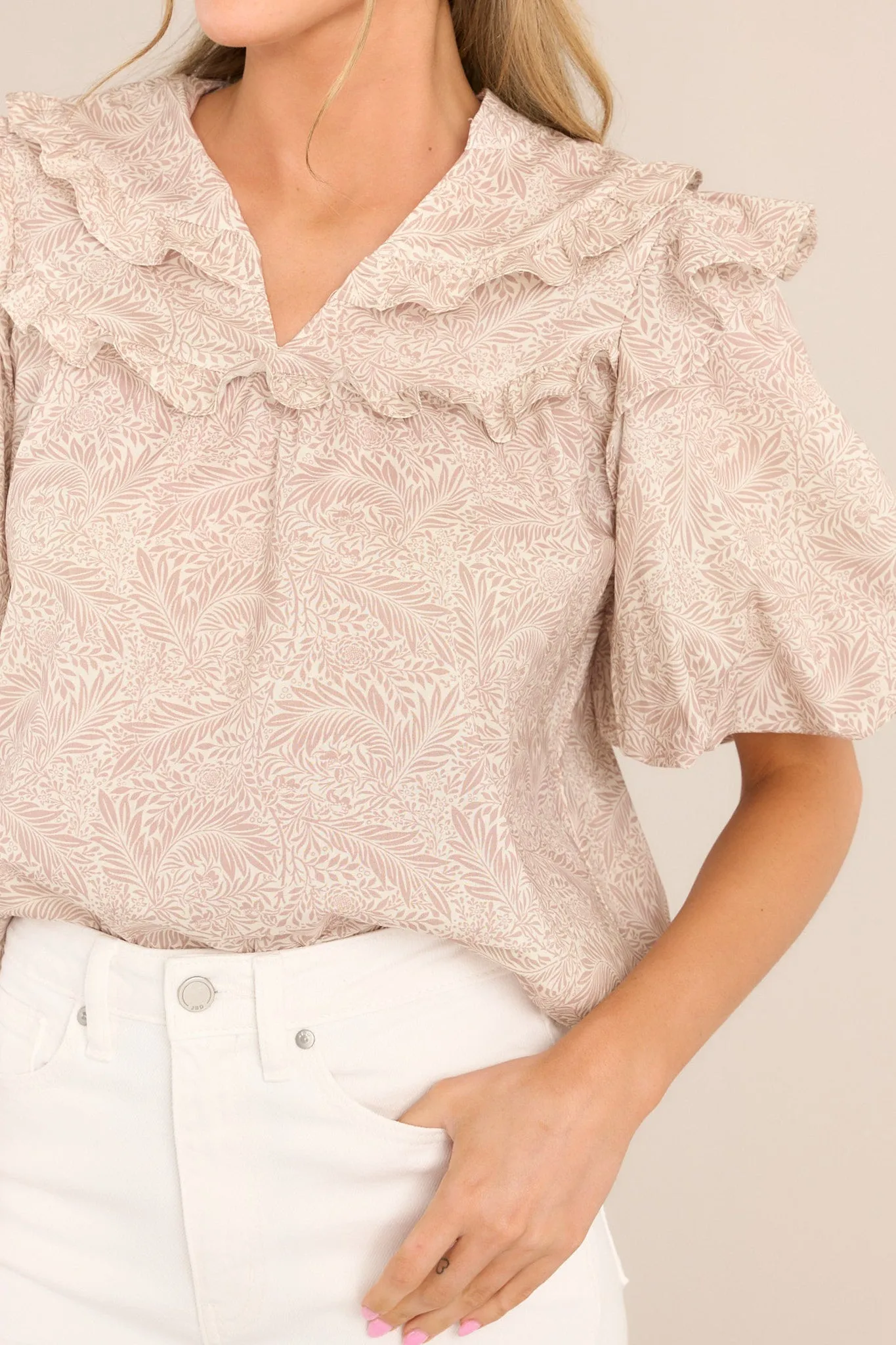 My Darling Days Taupe Print Top