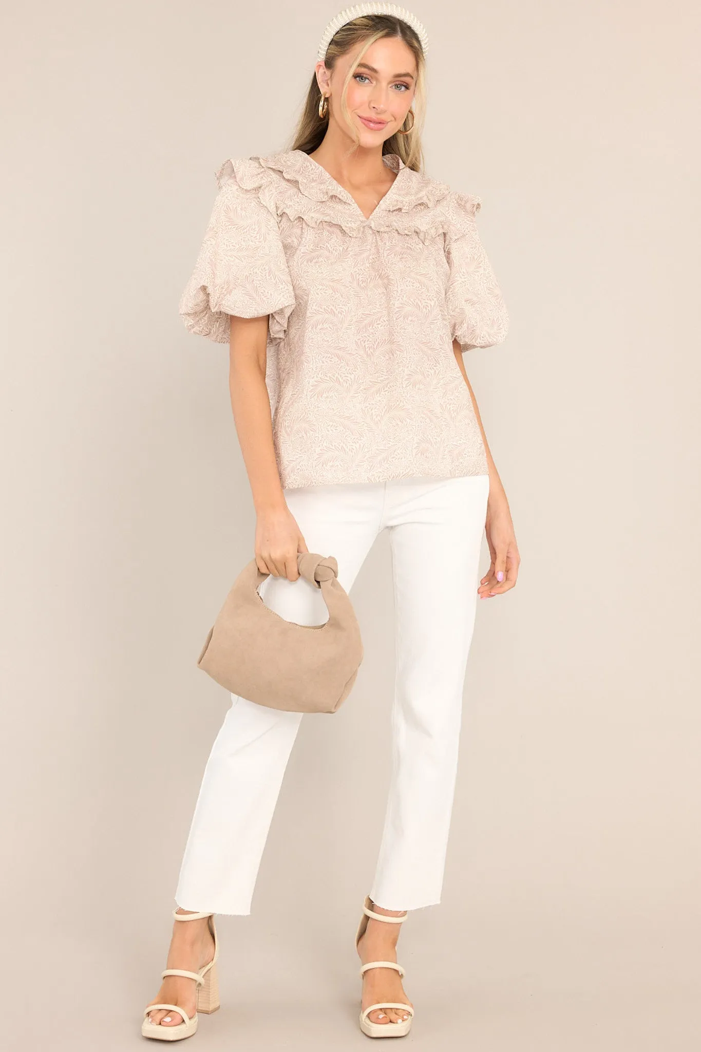 My Darling Days Taupe Print Top