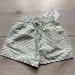 NEW Boutique Green Striped Seersucker Shorts