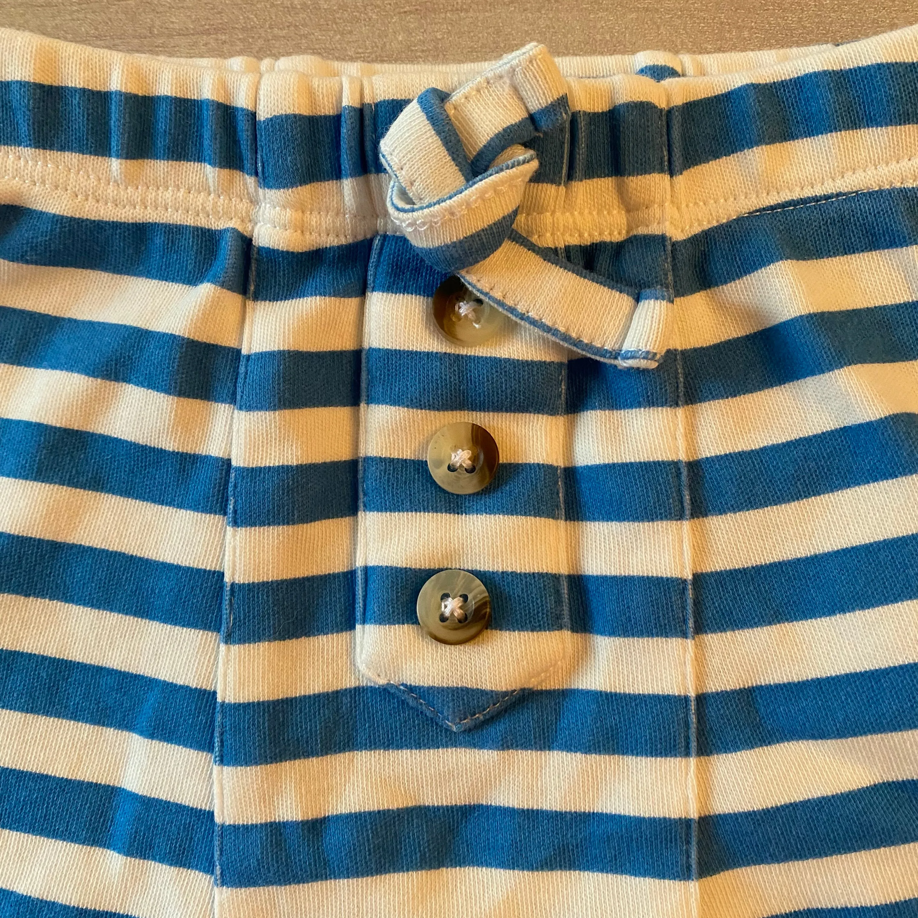 NEW Kate Quinn Blue Striped Organic Cotton Shorts