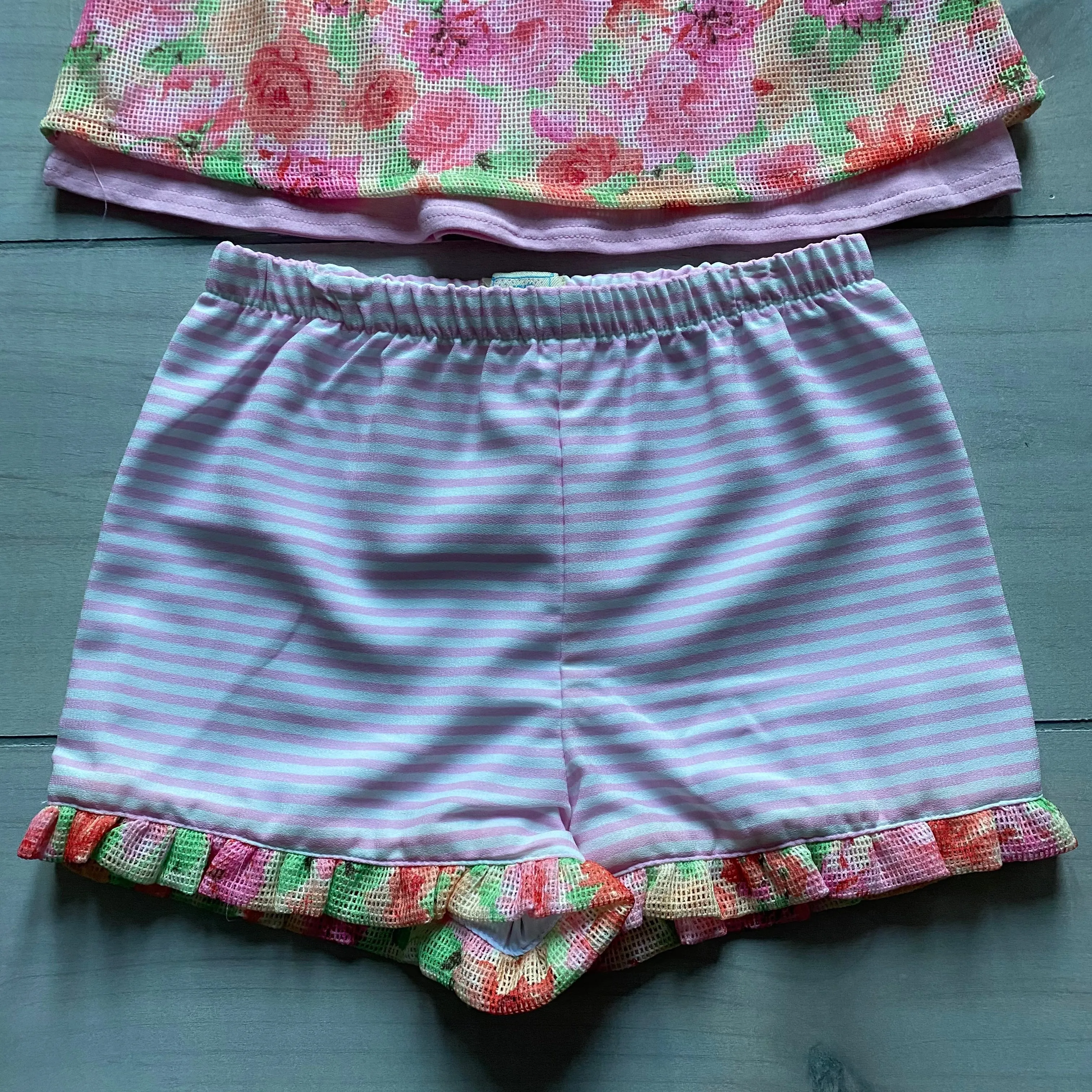 NEW Marmellata Pink Floral Striped Short Set