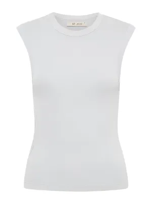 Organic Cotton Cut Out Tank in Silver
