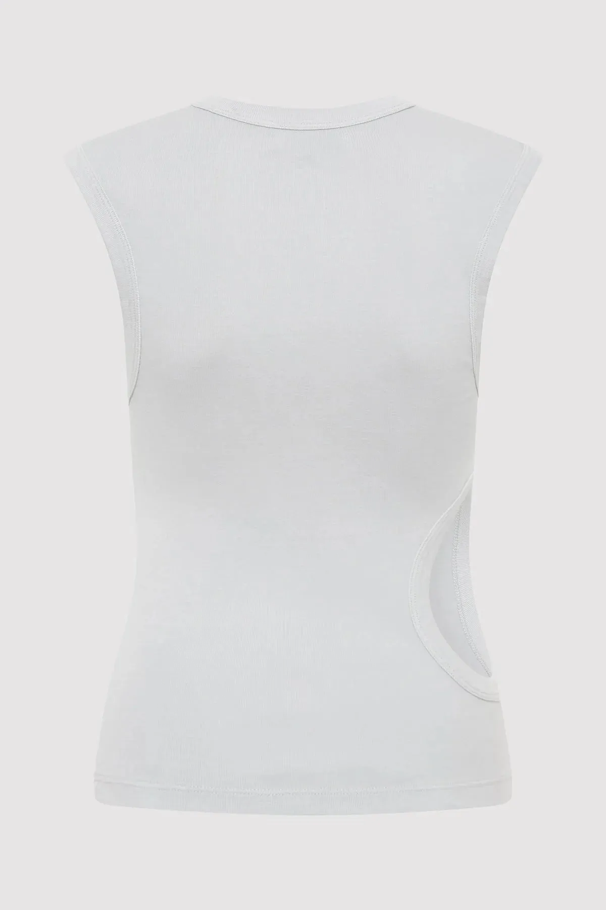 Organic Cotton Cut Out Tank in Silver