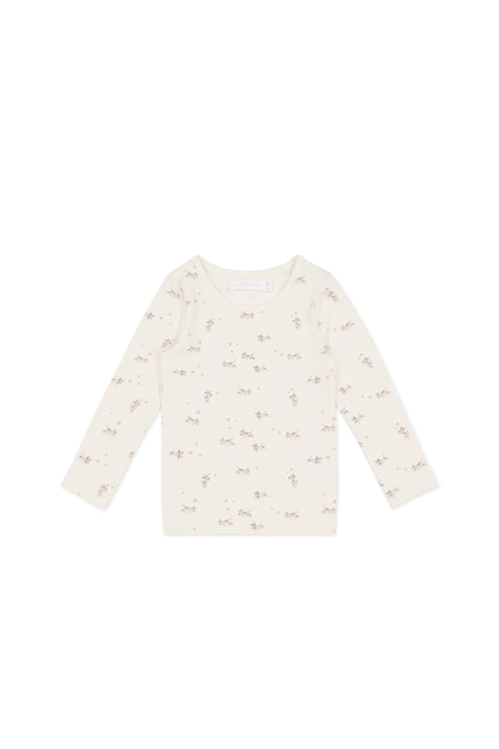 Organic Cotton Long Sleeve Top - Playful Kittens