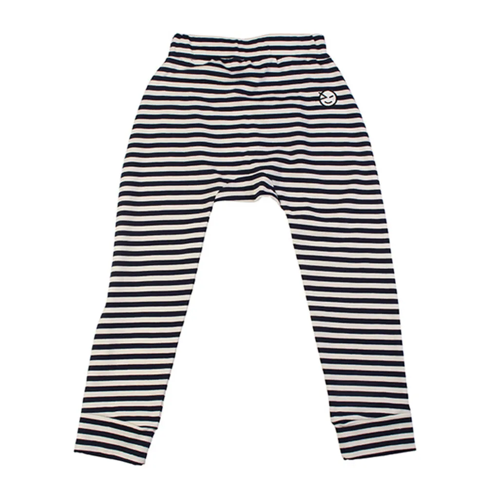 Pant Relaxed Stripe Navy Ecru