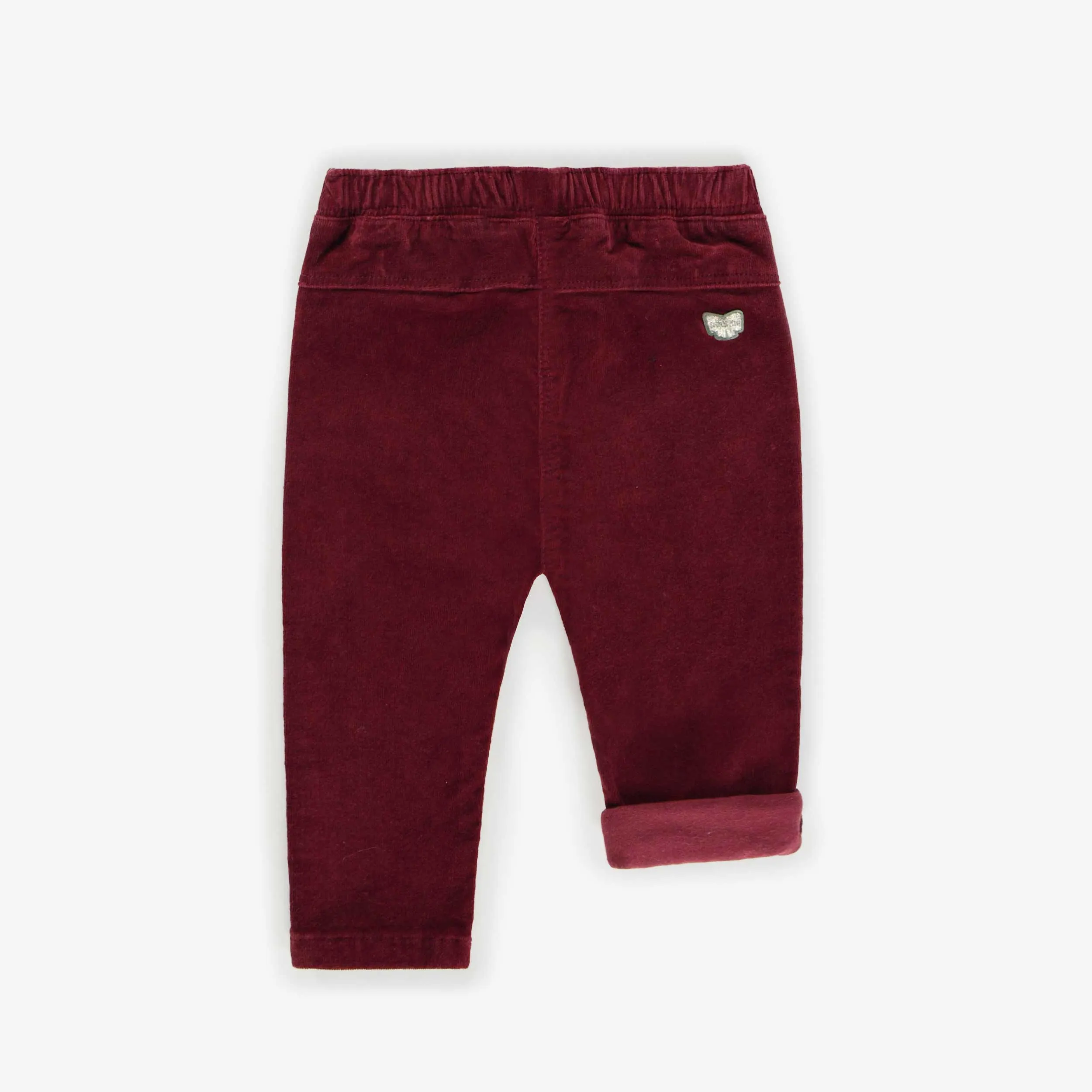 Pantalon bourgogne coupe ample en velours côtelé, bébé
 || Burgundy loose fit pants in corduroy, baby