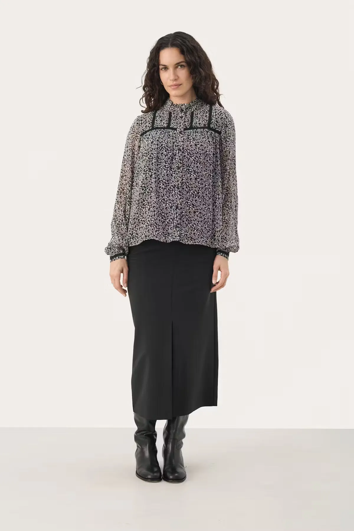 Part Two Leolu Smock Style Long Sleeve Shirt
