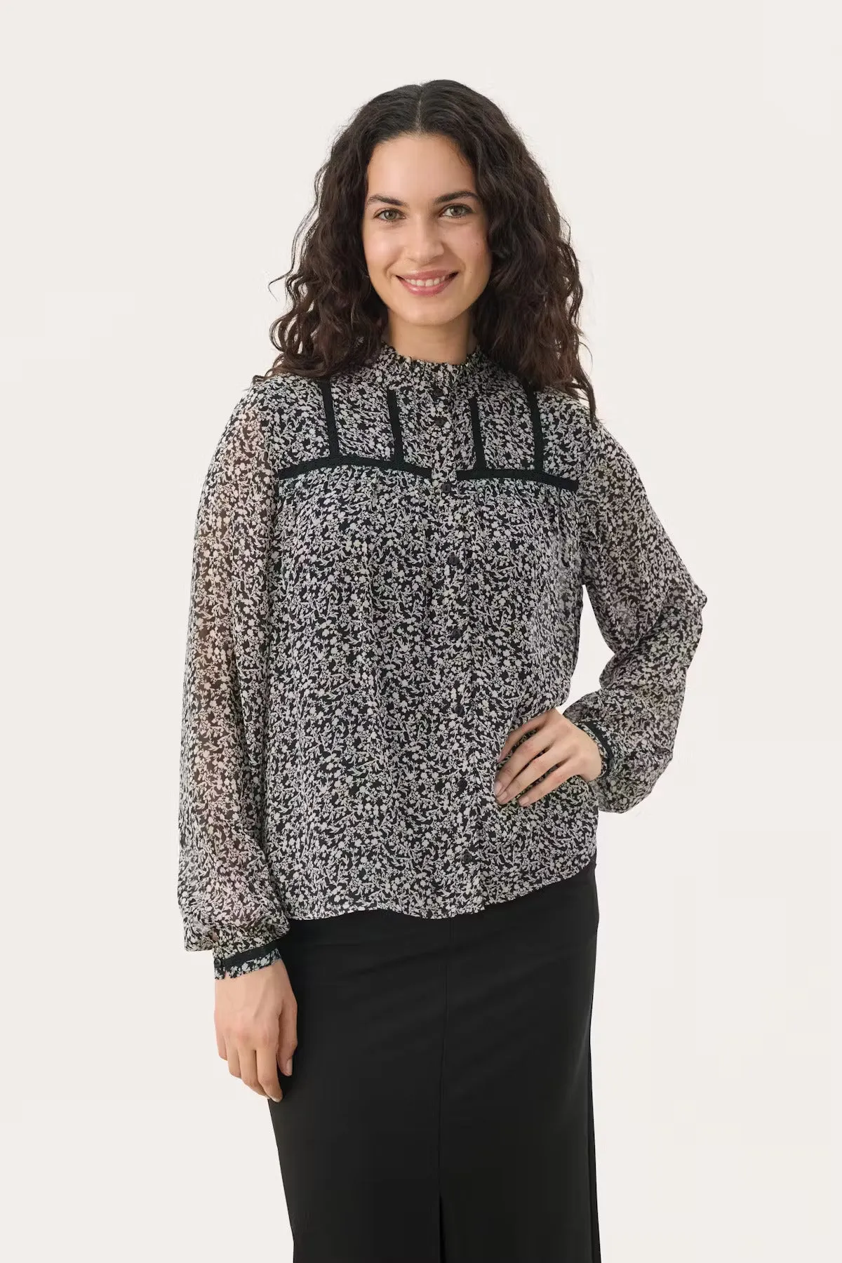 Part Two Leolu Smock Style Long Sleeve Shirt
