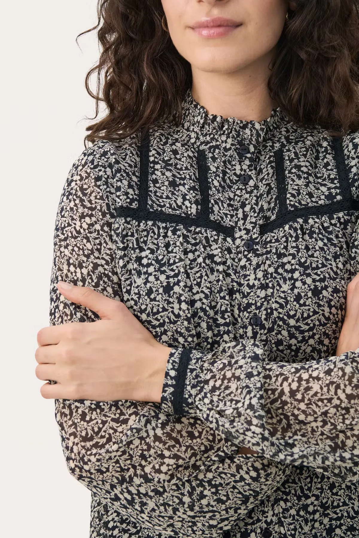 Part Two Leolu Smock Style Long Sleeve Shirt