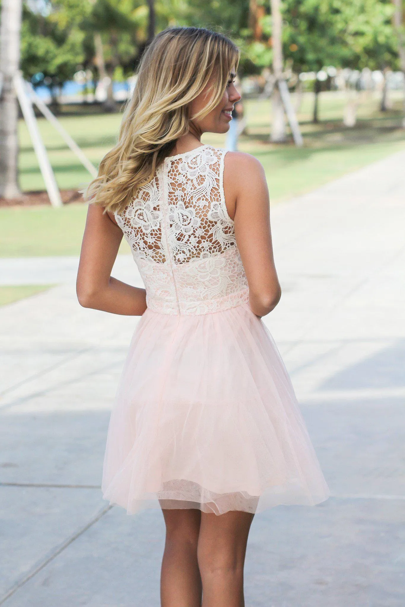 Pink Tulle Short Dress