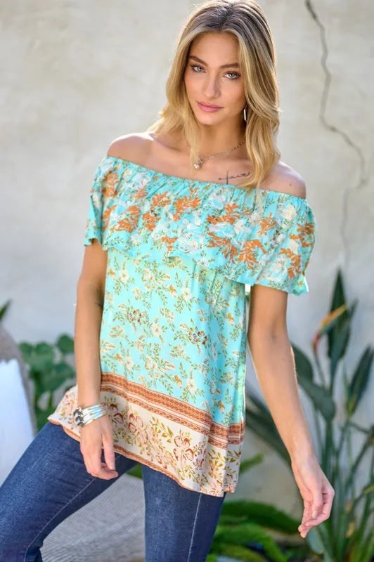 Playful Vibes Off the Shoulder Top
