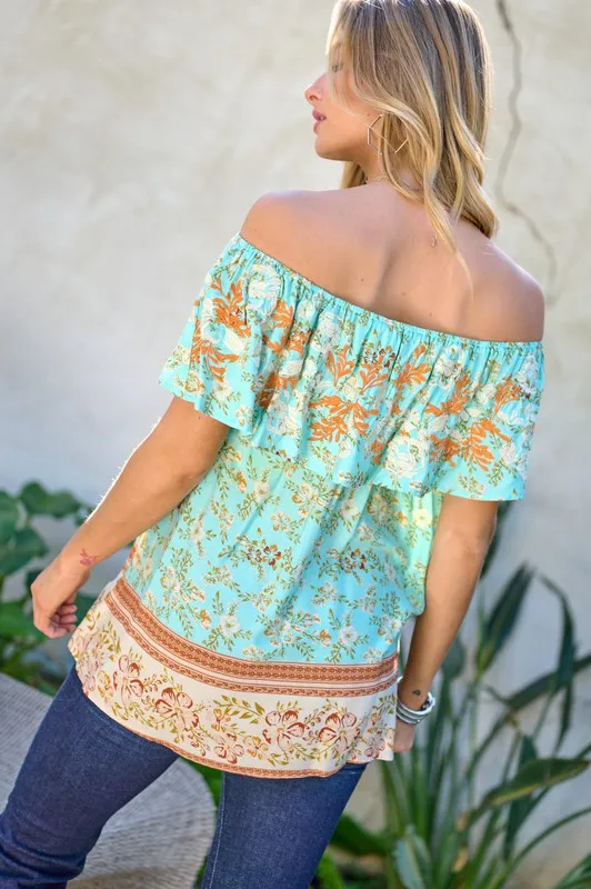 Playful Vibes Off the Shoulder Top