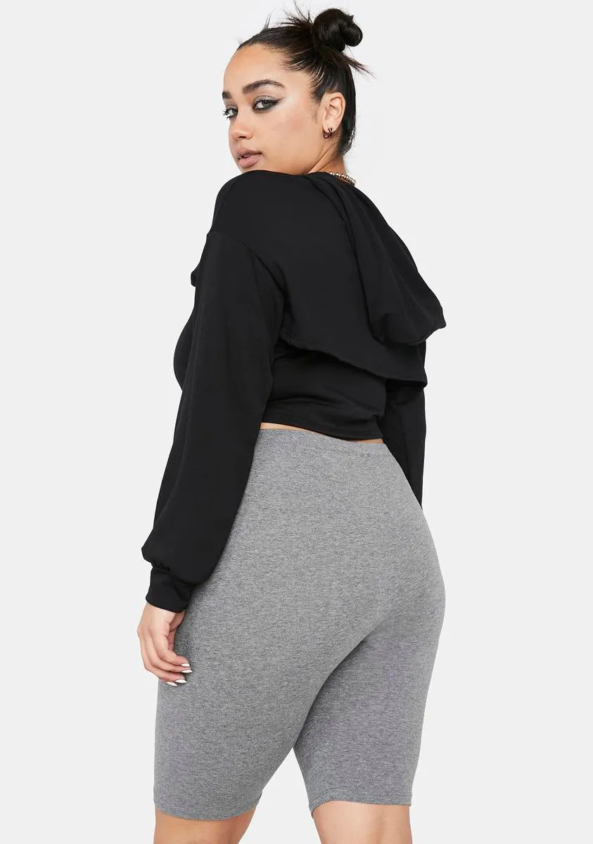 Plus Heather Power Up Biker Shorts