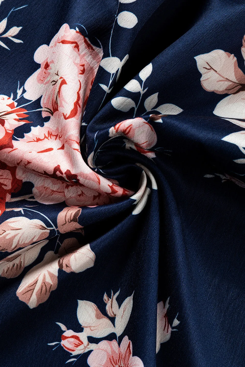 Ruffle Flounce Sleeve Floral Blouse