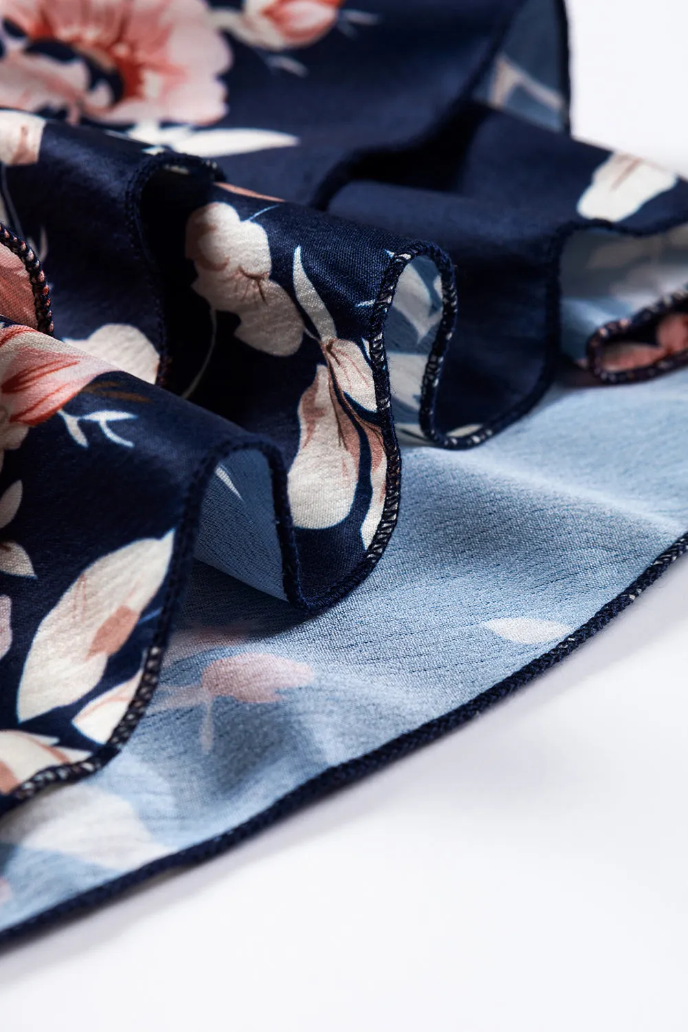 Ruffle Flounce Sleeve Floral Blouse