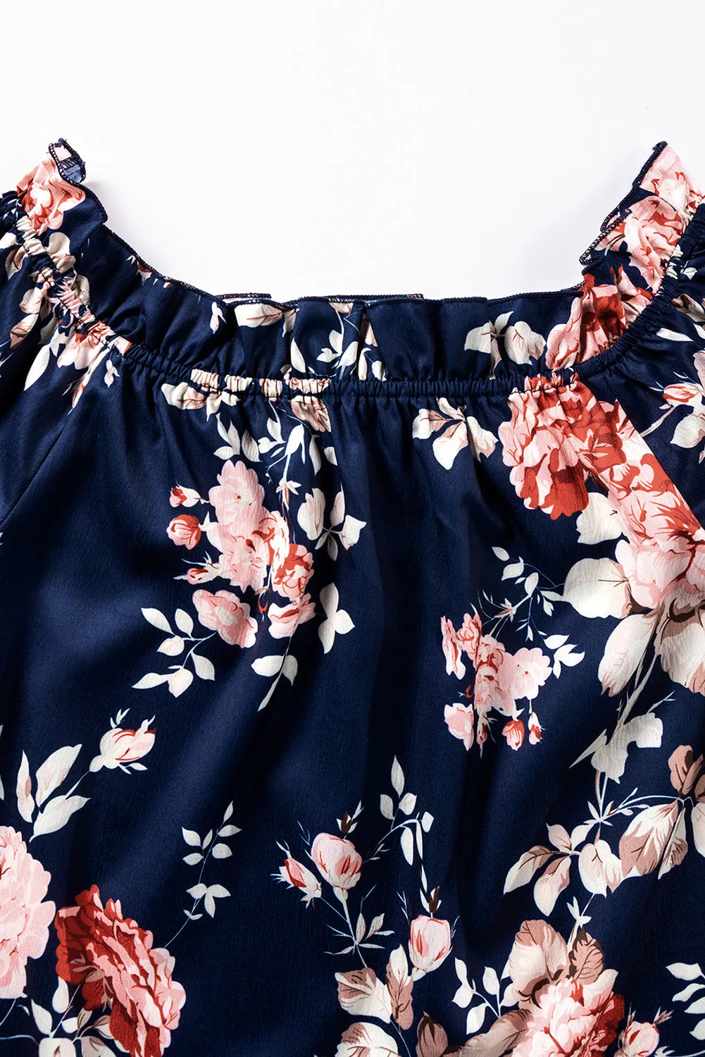 Ruffle Flounce Sleeve Floral Blouse