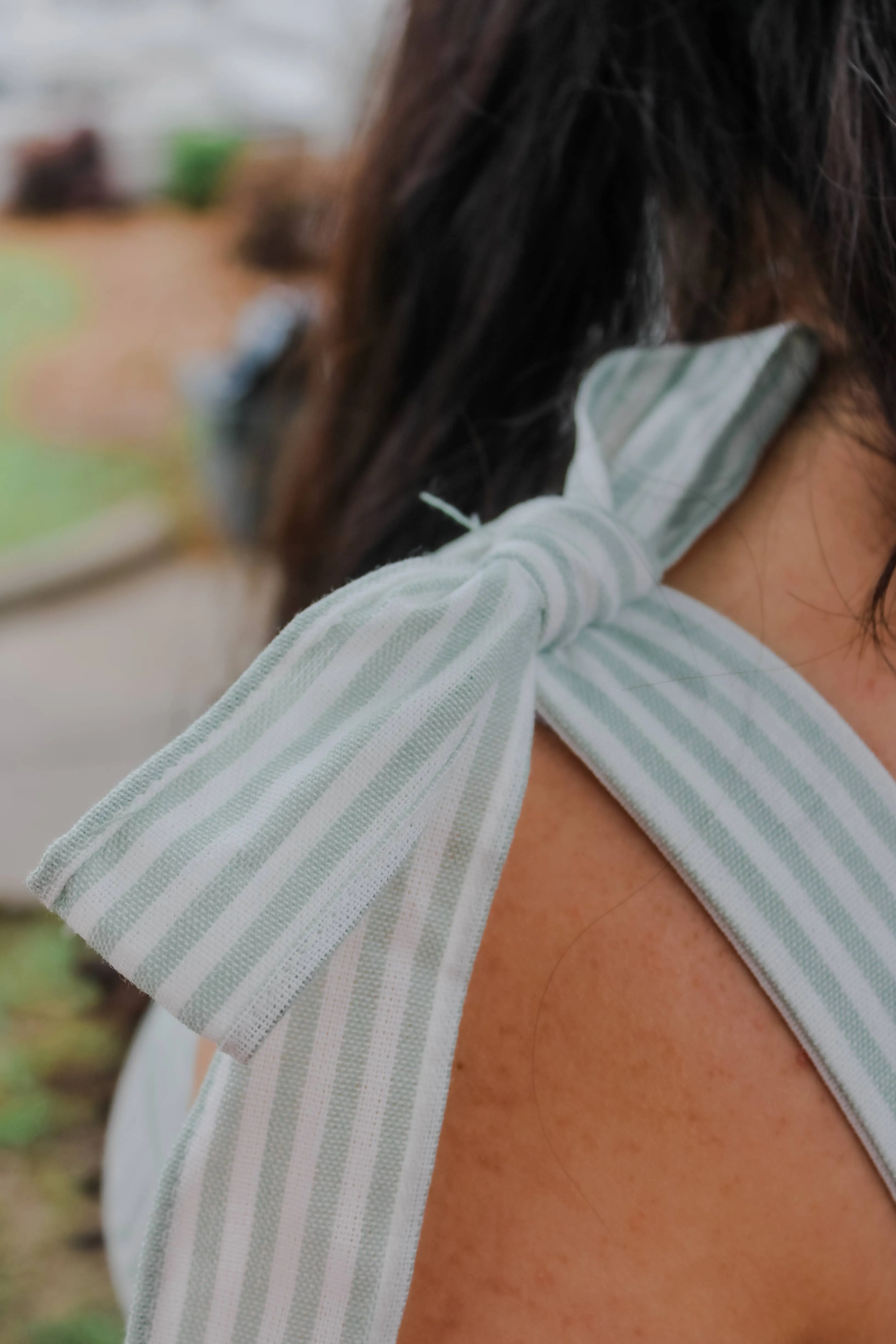 Sage Tie It Up Beach Ribbon Midi Dress