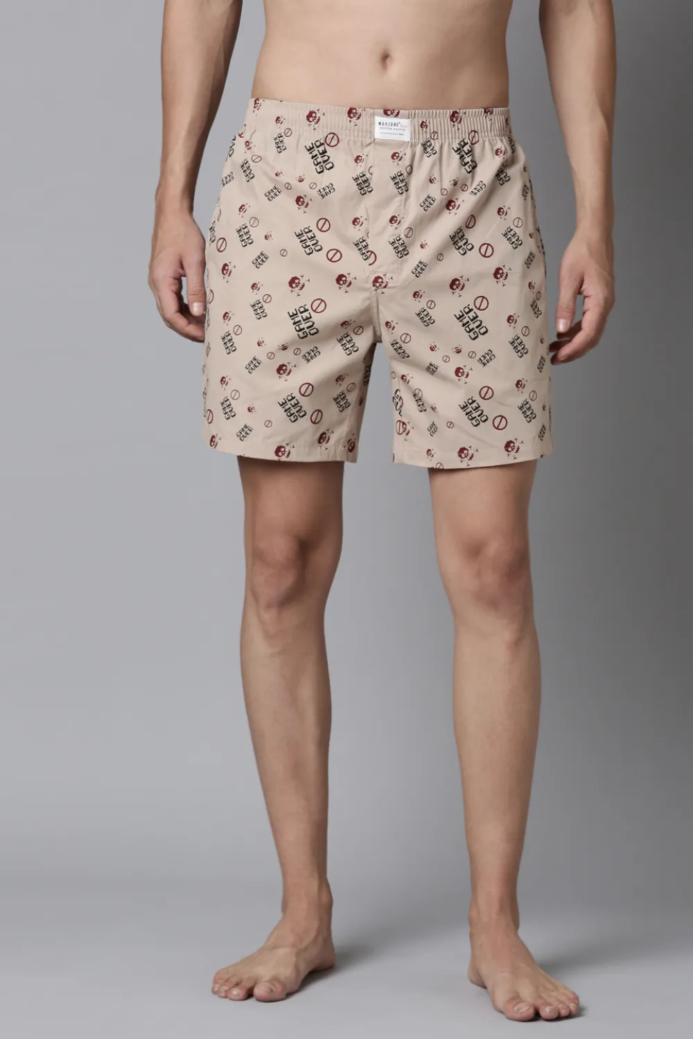 Sea-Foam, Sand-Stone & White Printed 365 Boxers Triplet Combo