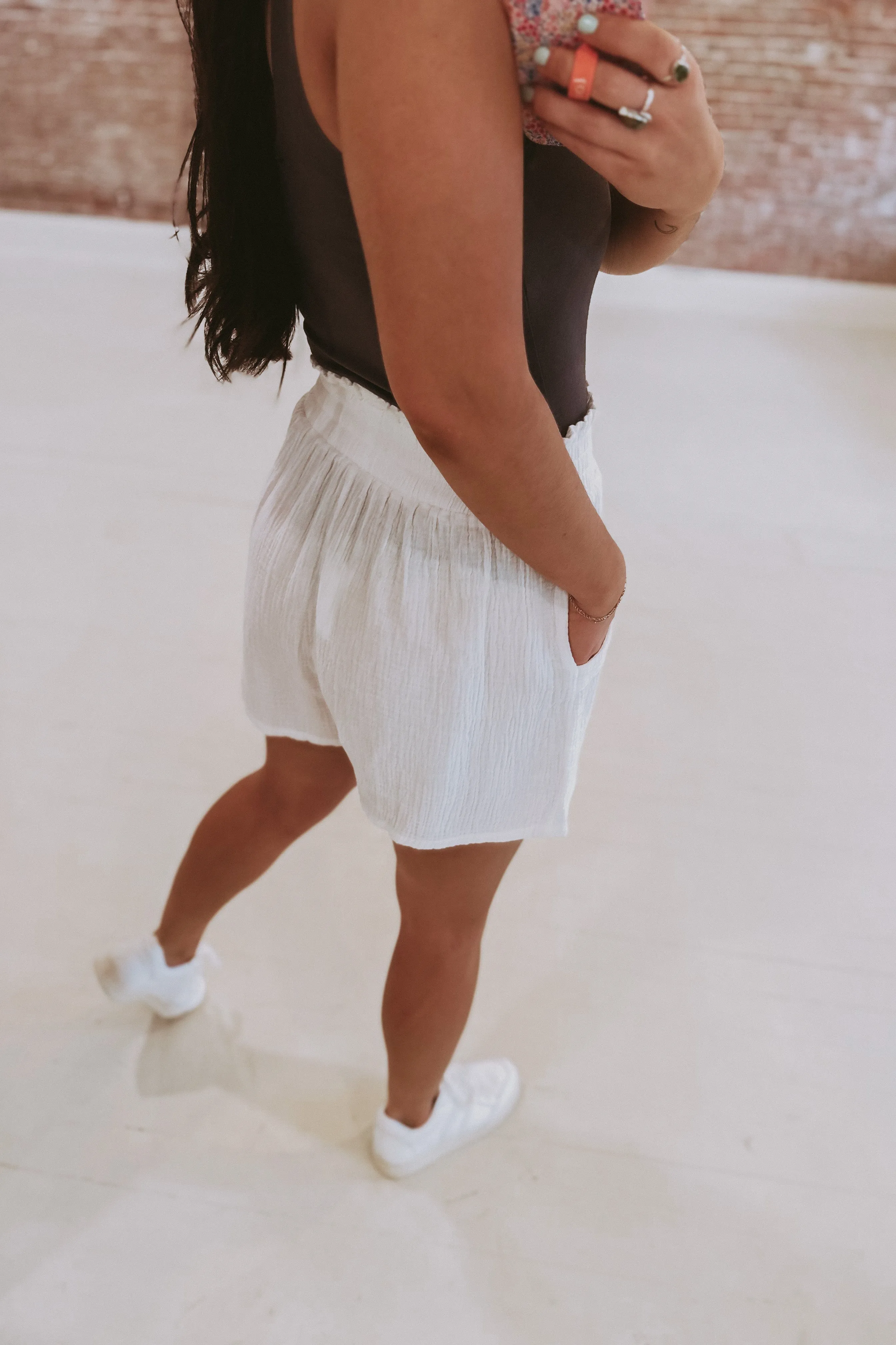 Smocked Waist Gauze Shorts