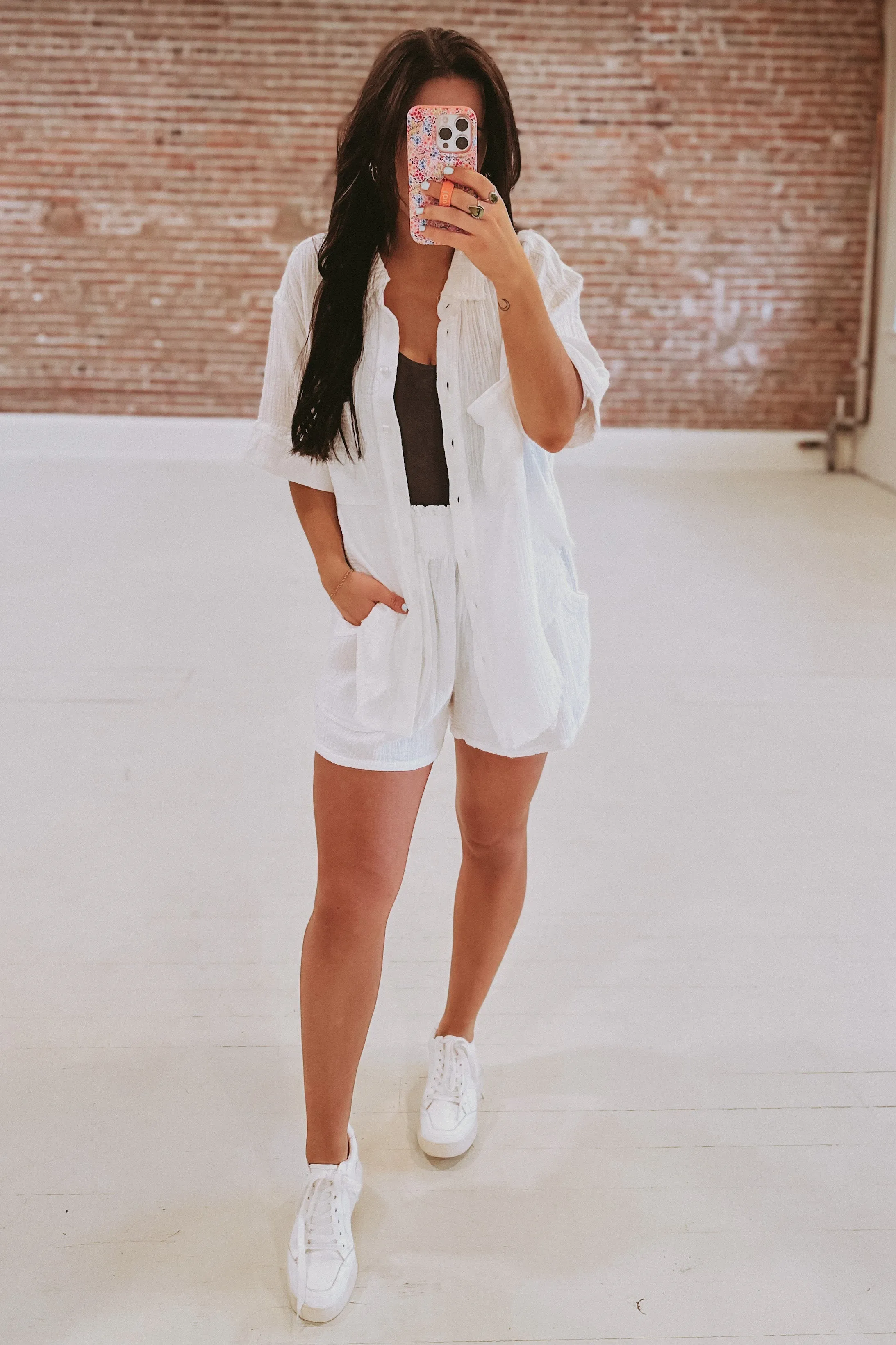 Smocked Waist Gauze Shorts