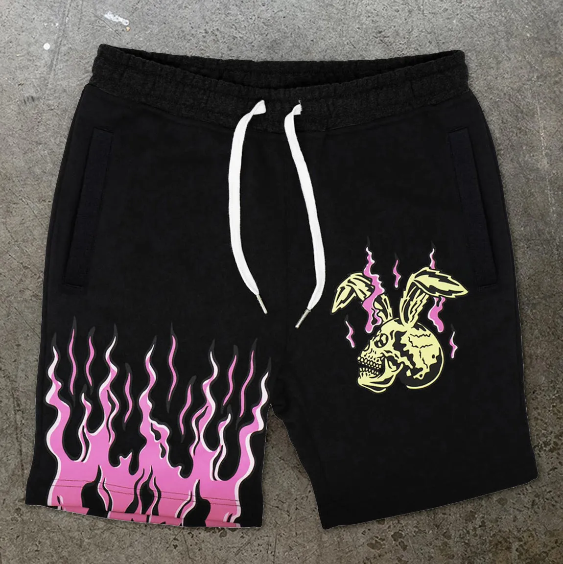 Street shooting trendy rabbit print casual shorts