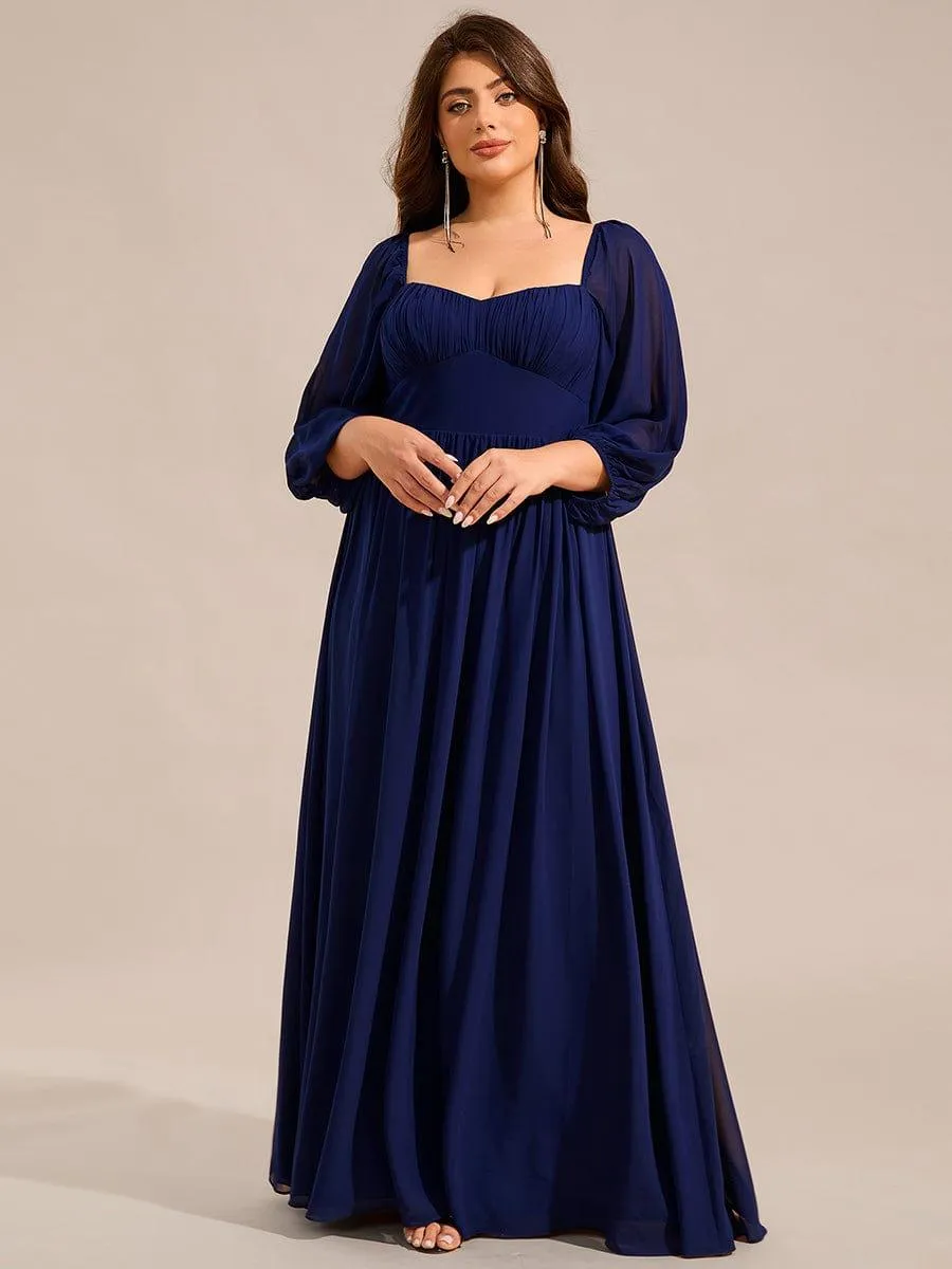 Sweetheart Neckline 3/4 Sleeve Chiffon Bridesmaid Dress