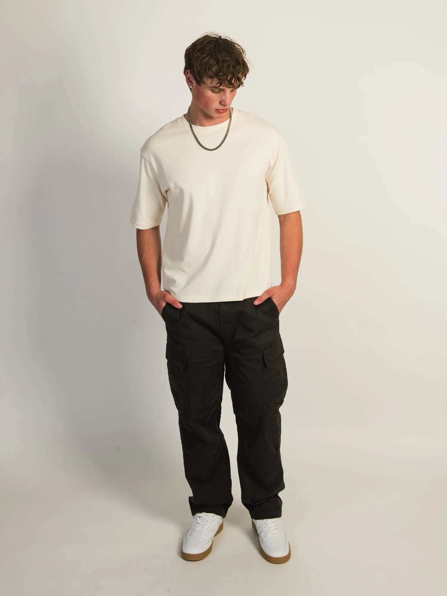 TAINTED RELAXED LIGHTWEIGHT CARGO - BLACK