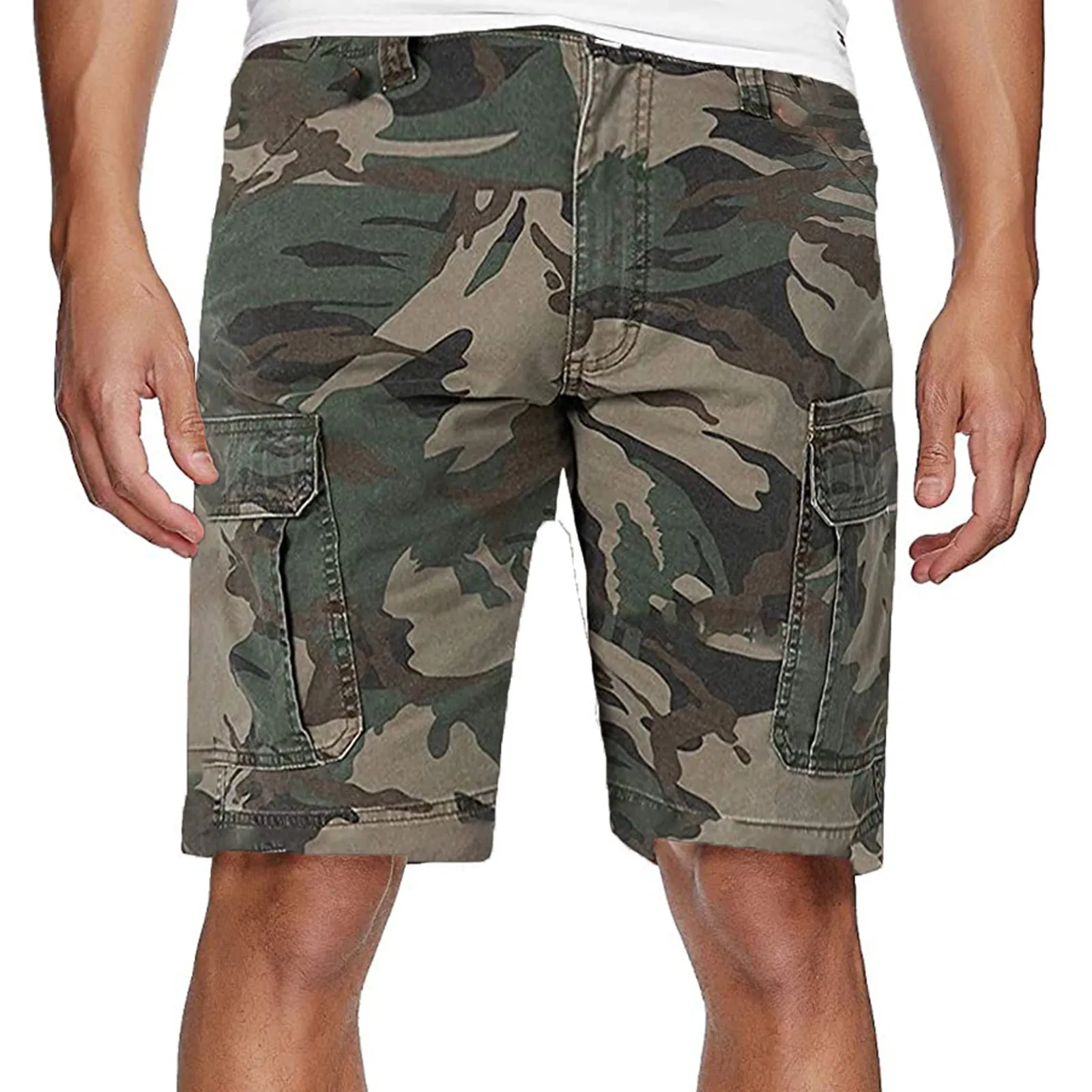 Trendy Popular Men Pocket Cargo knee length Shorts
