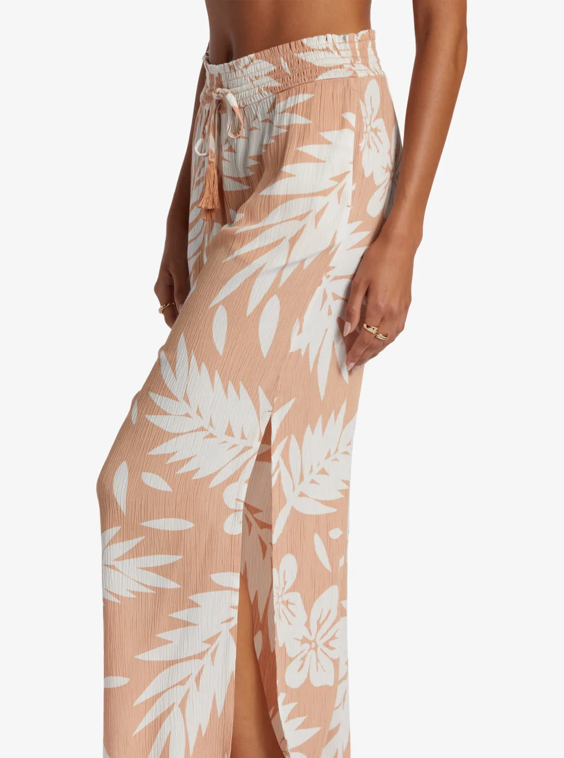 Tropical Rhythm Beach Pants - Cafe Creme Palmeria