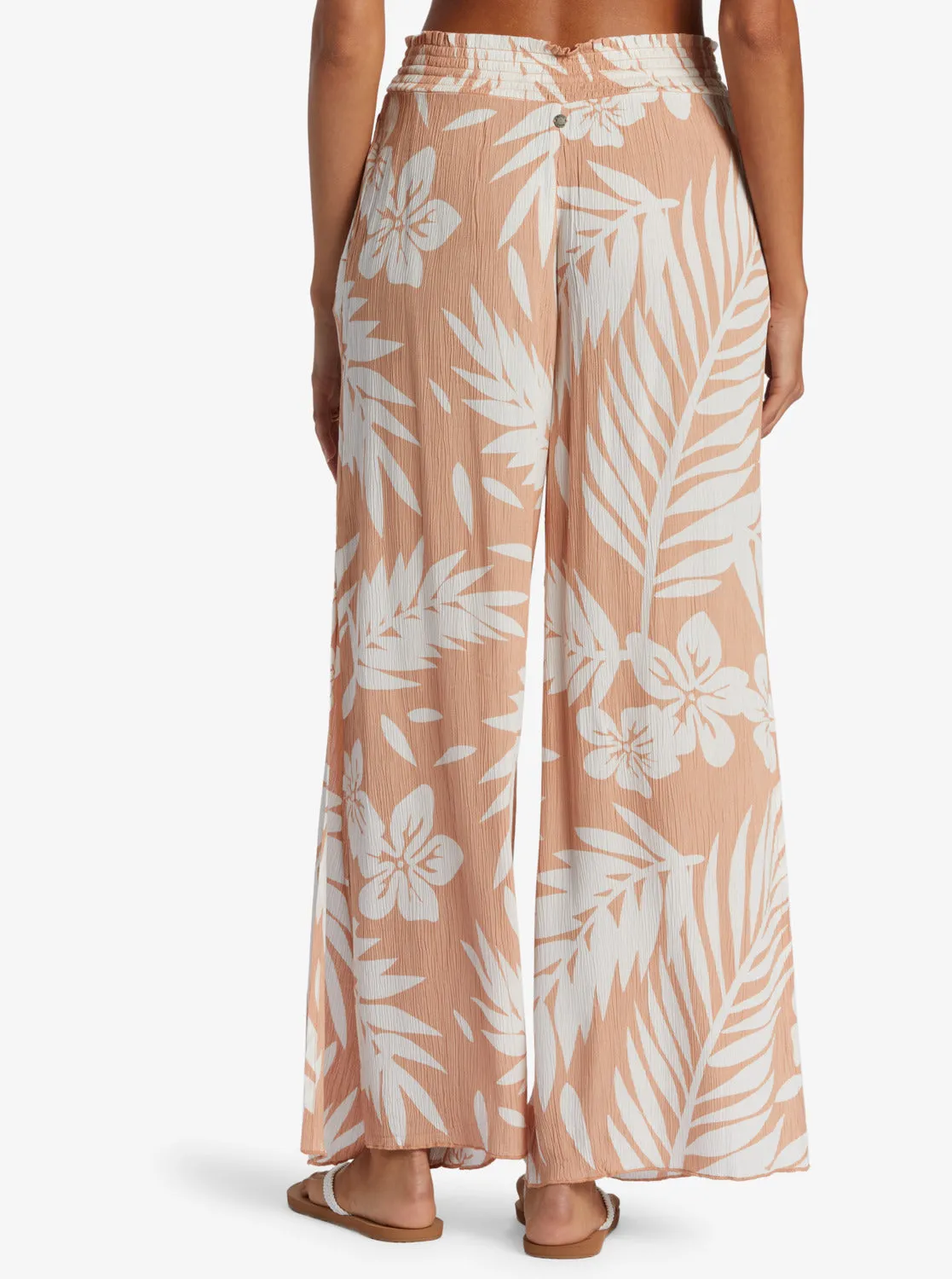 Tropical Rhythm Beach Pants - Cafe Creme Palmeria