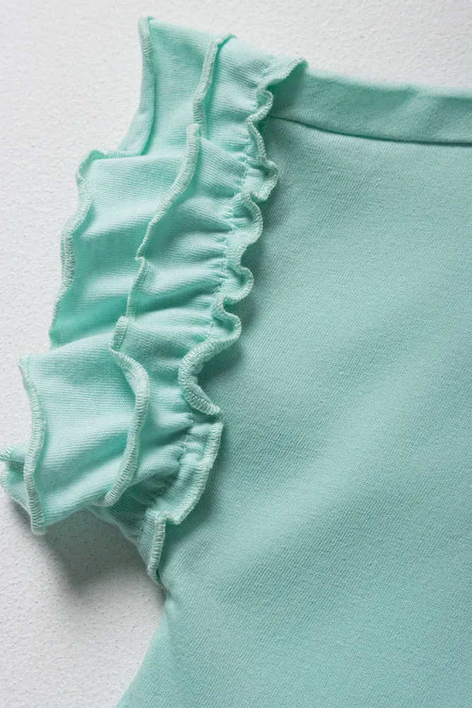 Tucan Bird 3D Knit Top Light Blue