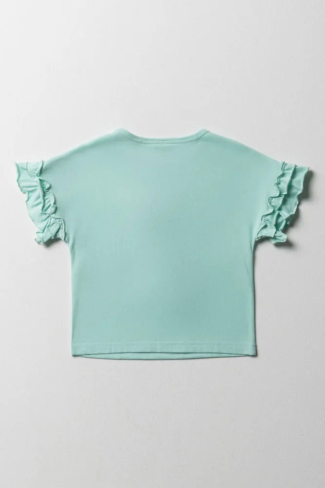 Tucan Bird 3D Knit Top Light Blue