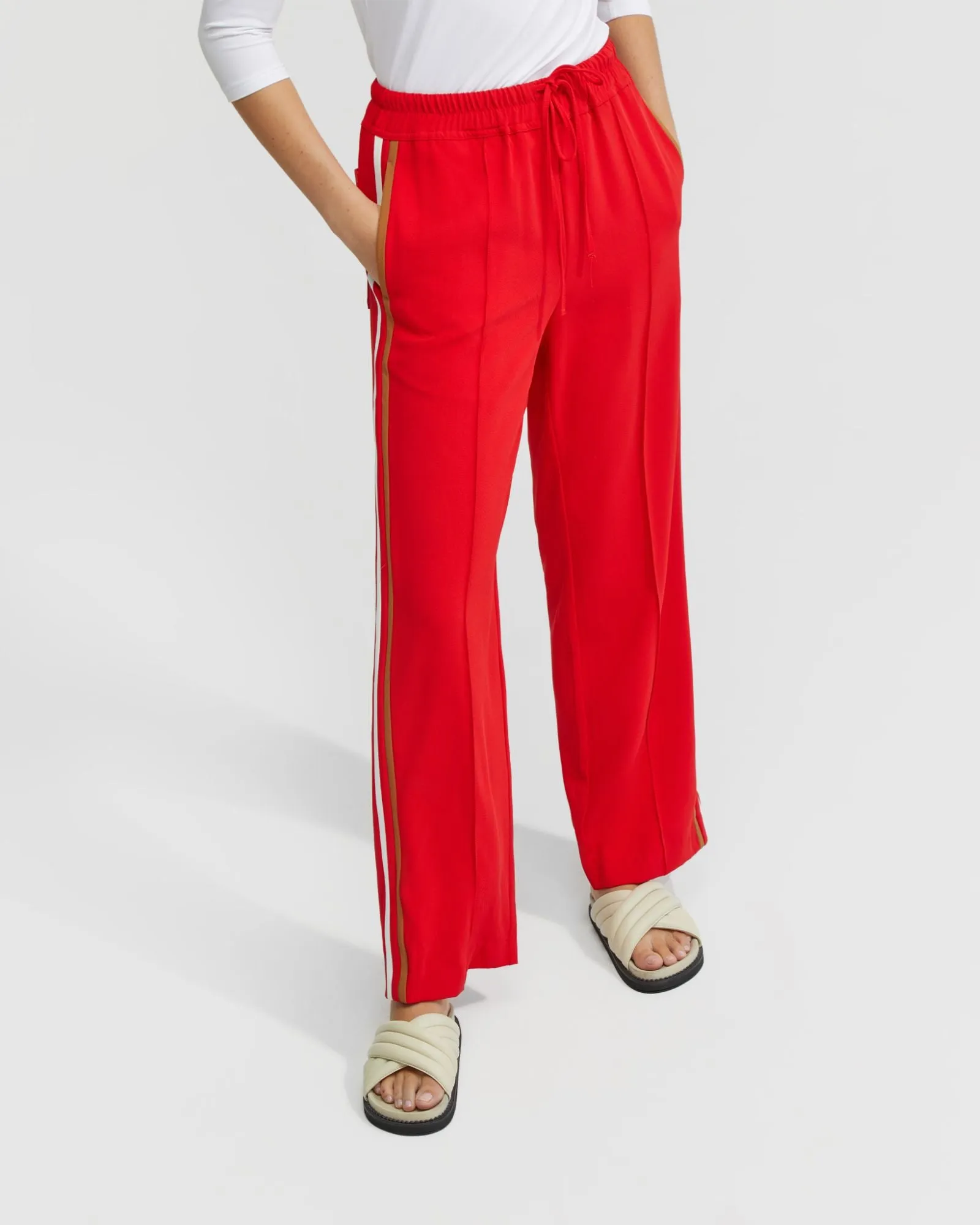 Violet Contrast Stripe Pants