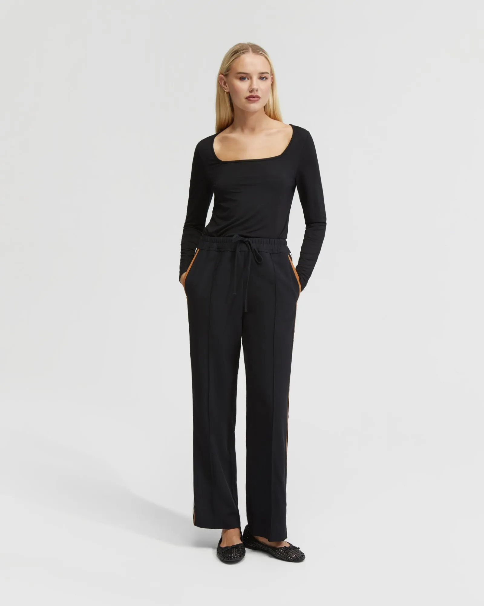 Violet Contrast Stripe Pants