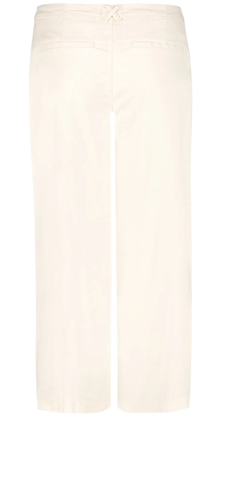 Wide Leg Crop Trouser Off-White Stretch Linen | Vanilla