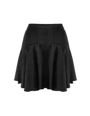 Women Black A-Line Yoke Skirt