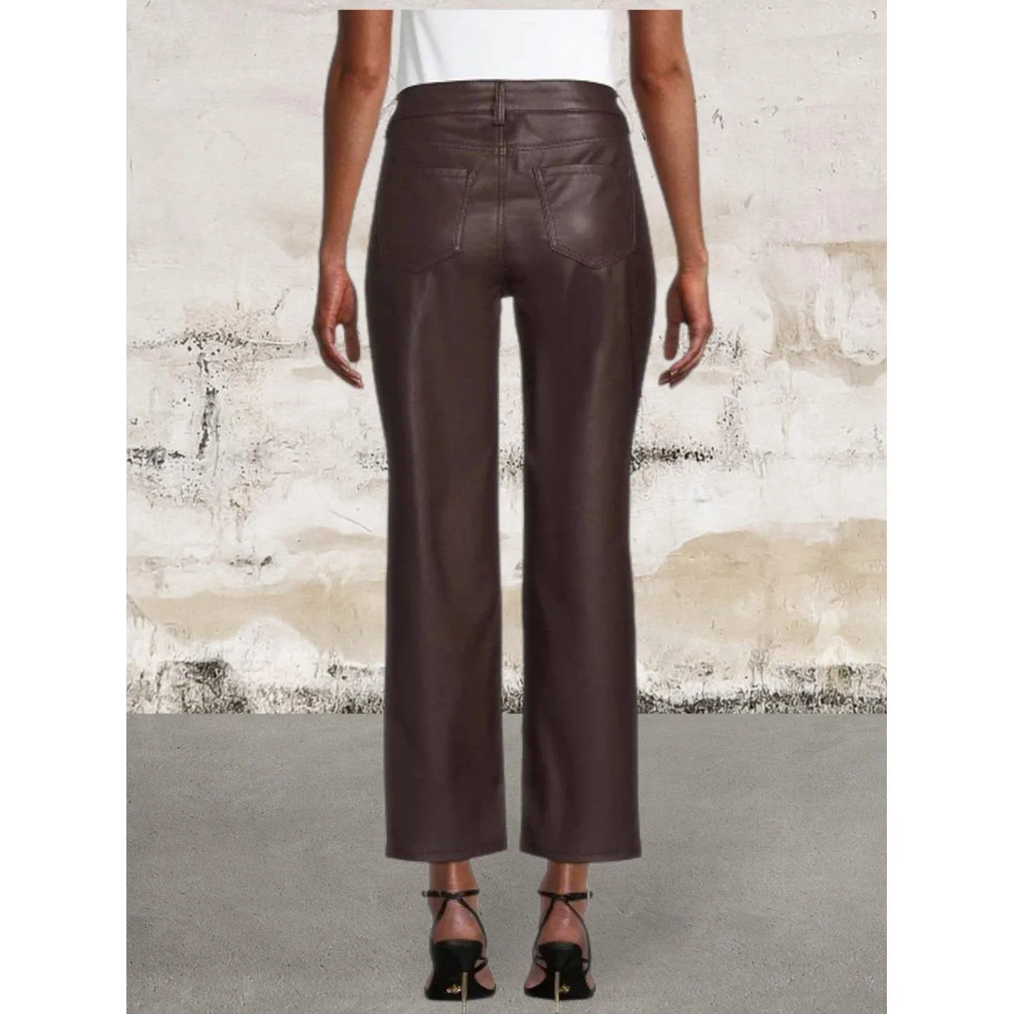 Women's Faux Leather Straight Pant