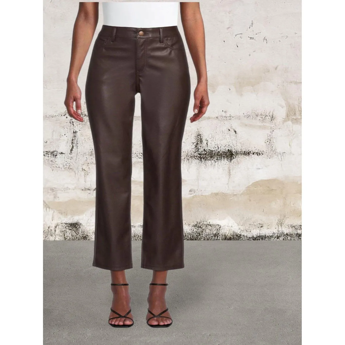 Women's Faux Leather Straight Pant