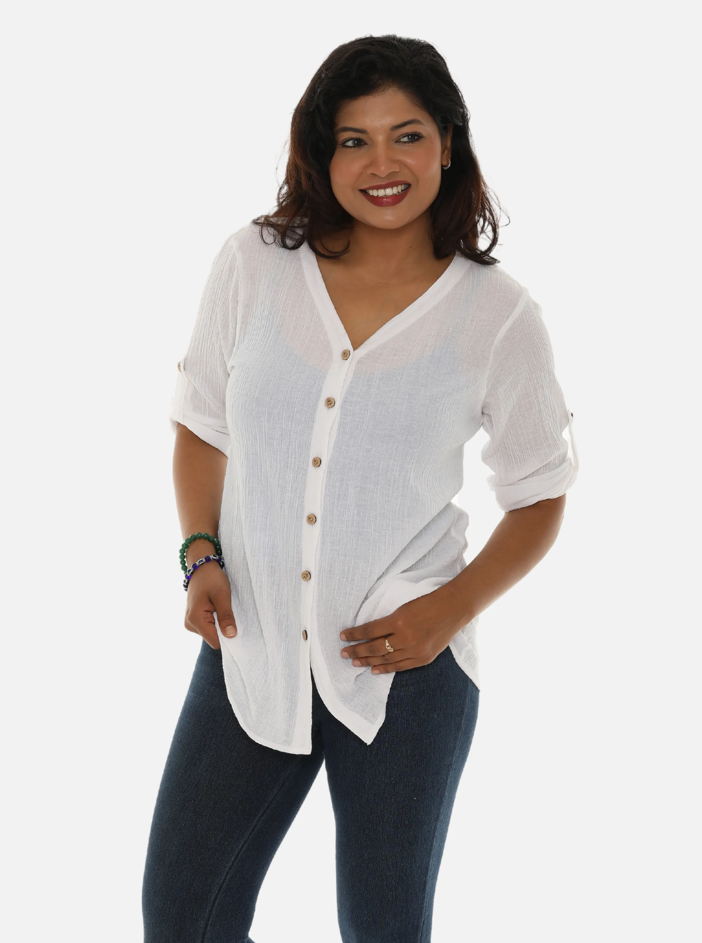 Women's Rayon Button Shirt