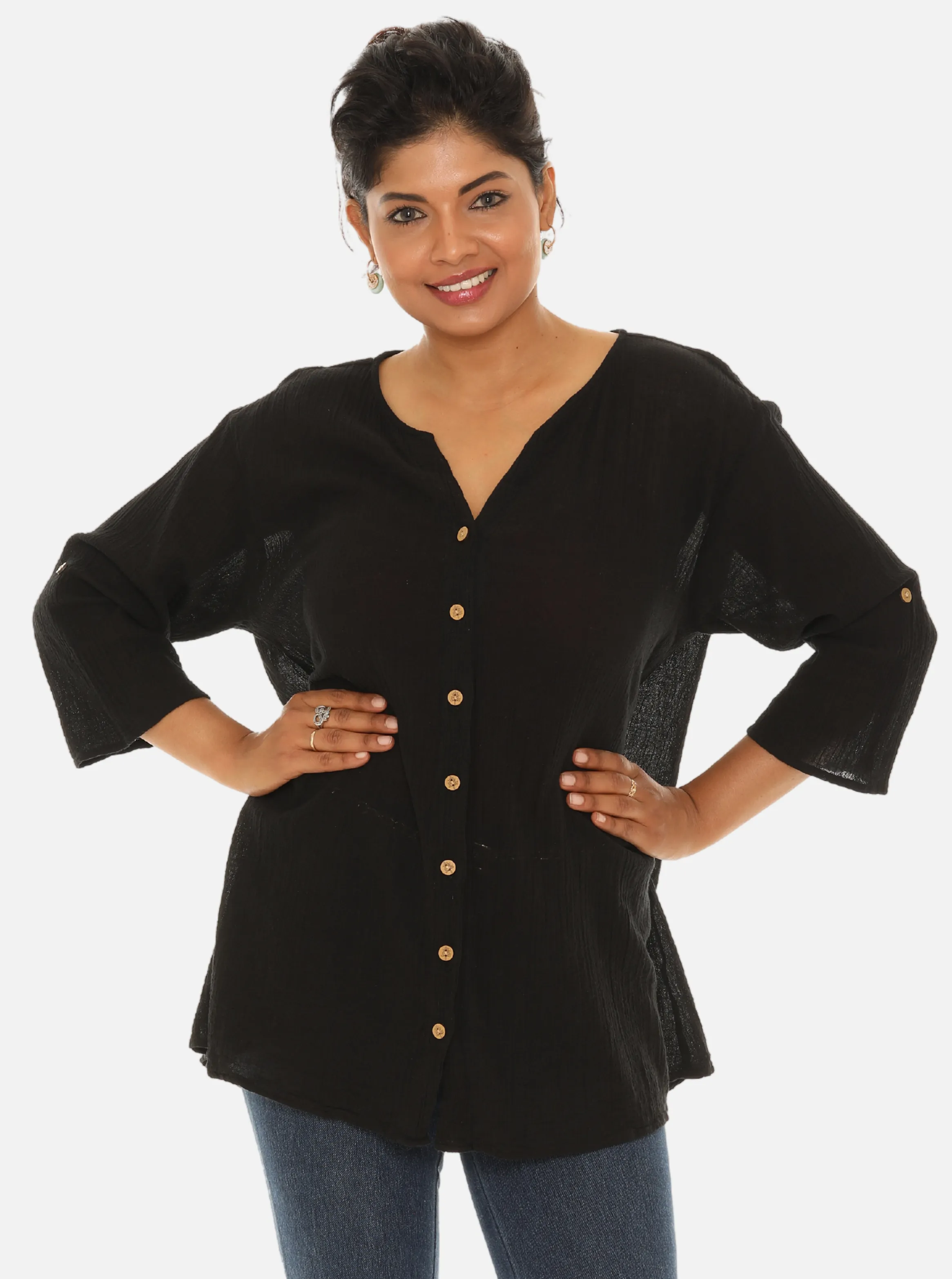 Women's Rayon Button Shirt