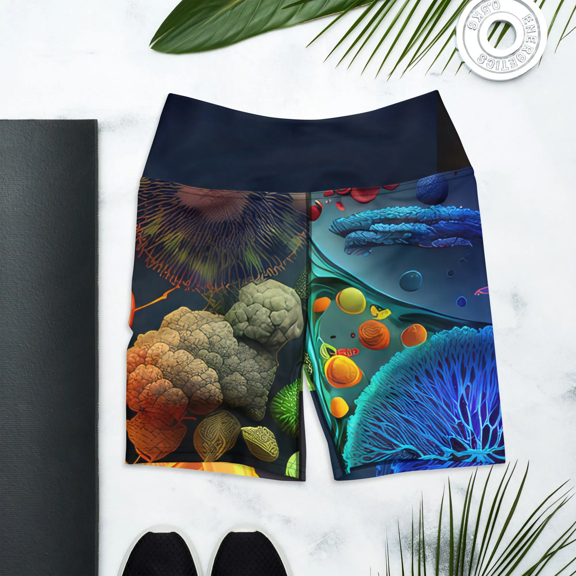 Yoga Shorts Abstract Life
