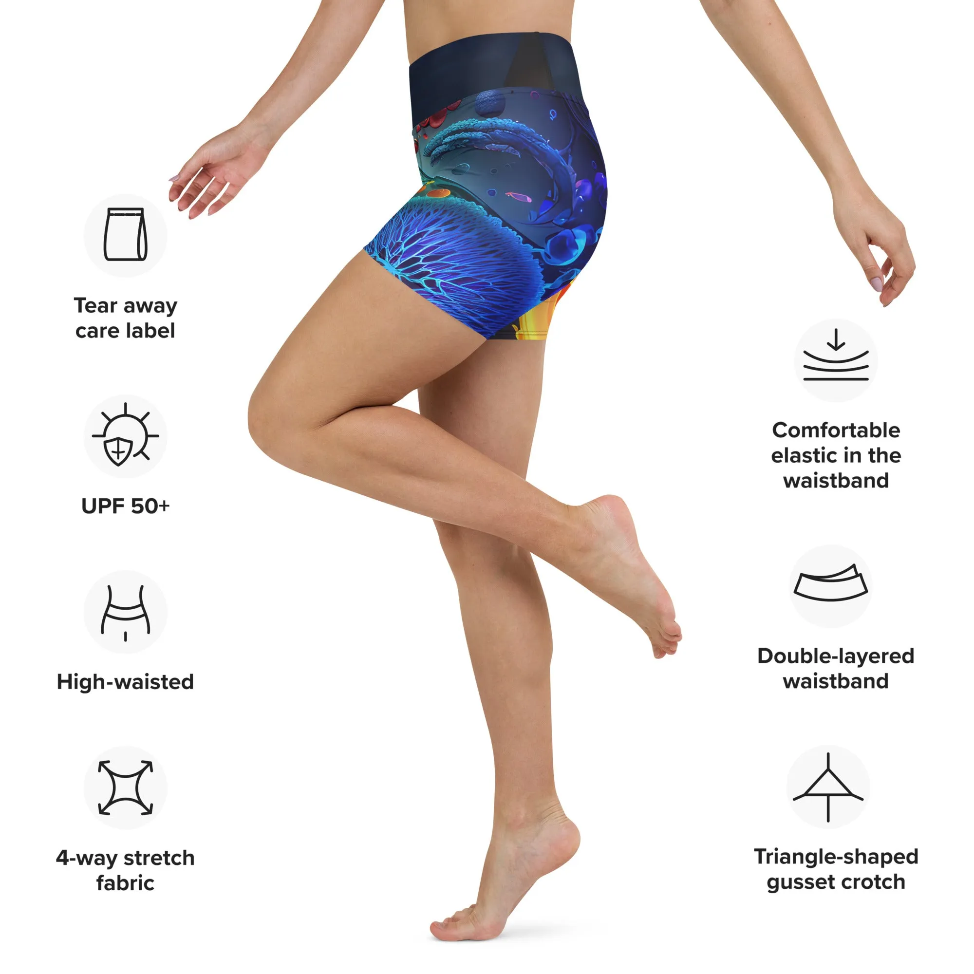 Yoga Shorts Abstract Life